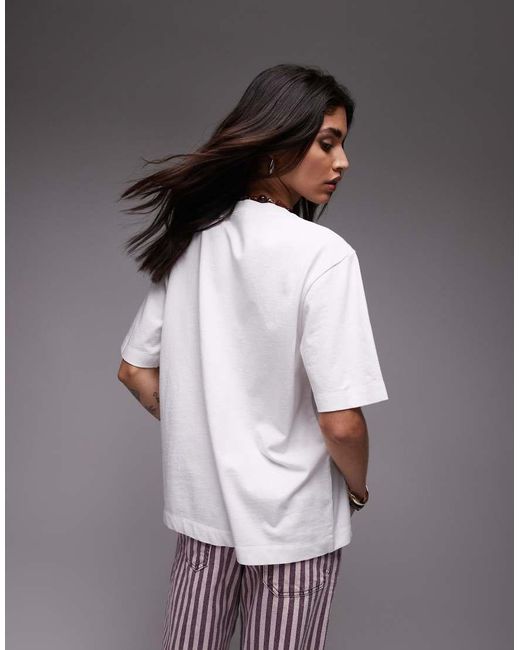 TOPSHOP Gray Graphic Floral Premium Basic Tee