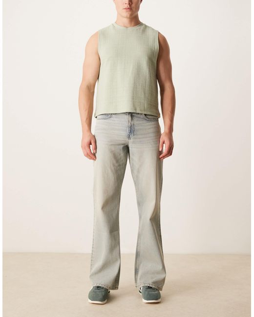 ASOS – stark ausgestellte jeans in Natural für Herren