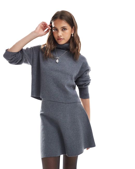 Pull d'ensemble en maille à col roulé ONLY en coloris Blue