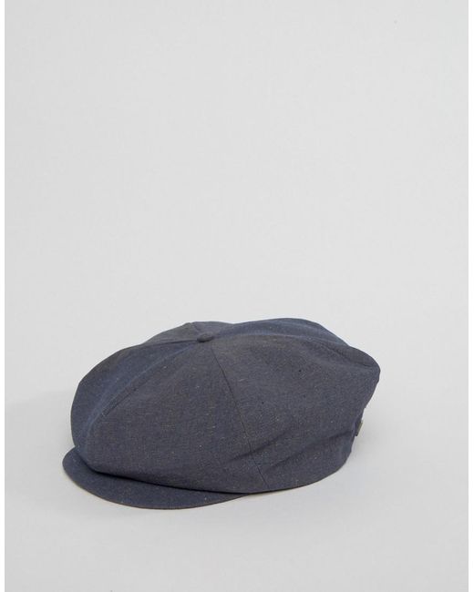 Brixton Cotton Ollie Flat Cap in Navy 