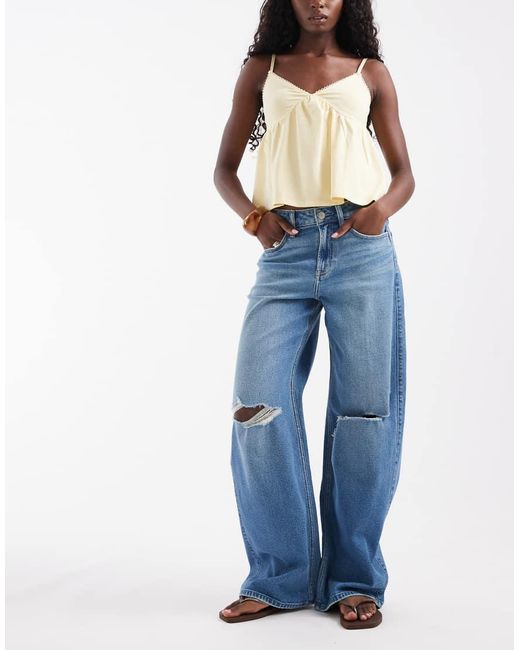 Hollister Blue High Rise baggy Jeans