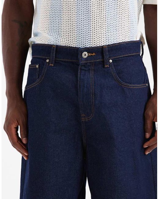 ASOS Blue Loose Denim Jorts for men