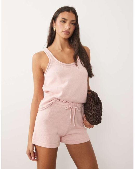ASOS Pink Knit Cotton Shorts
