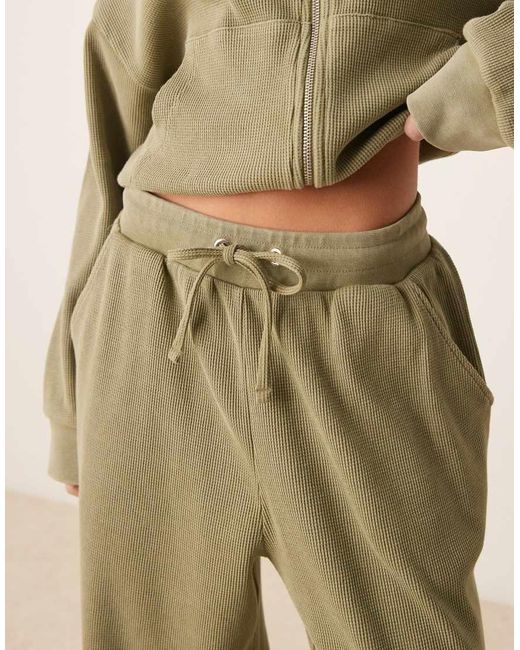 ASOS Natural Co-ord Waffle Paperbag Waist jogger