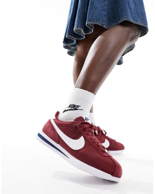 Nike Red Cortez Nylon Sneakers