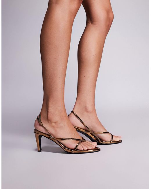 Public Desire Brown Vetta Strappy Heeled Sandals