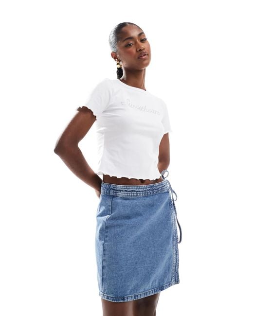 ONLY Blue – kurzer jeans-wickelrock