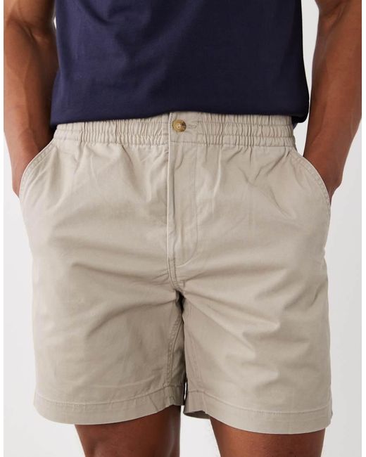 Polo Ralph Lauren White Prepster Icon Logo Stretch Twill Shorts for men