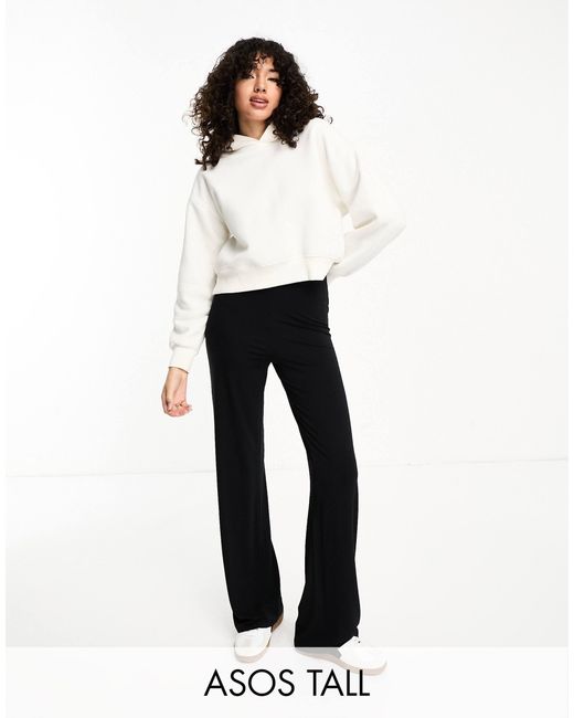 ASOS White Asos Design Tall Basic Wide Leg Jersey Pant