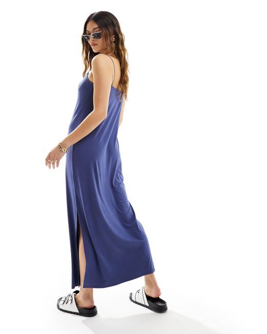 ASOS Blue – wadenlanges camisole-kleid