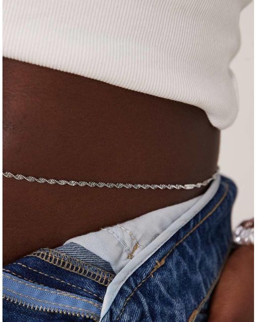 ASOS Blue Waterproof Stainless Steel Belly Chain