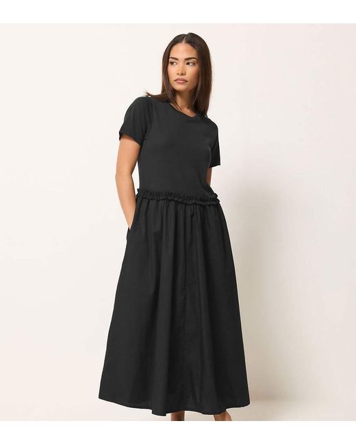 PixieGirl Black Petite Mixed Ruffle Maxi Dress
