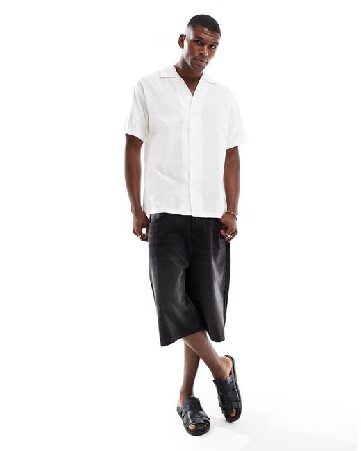 Jack & Jones Overhemd Van Linnen Met Reverskraag in het White voor heren