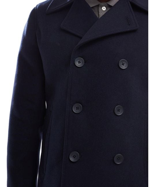 French Connection Blue French Connection Double Breasted Coat for men