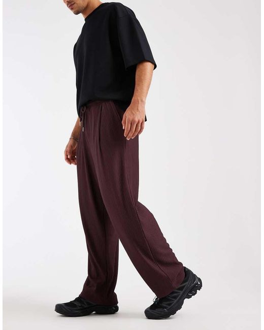 ASOS Black Relaxed Taper Pleated jogger for men