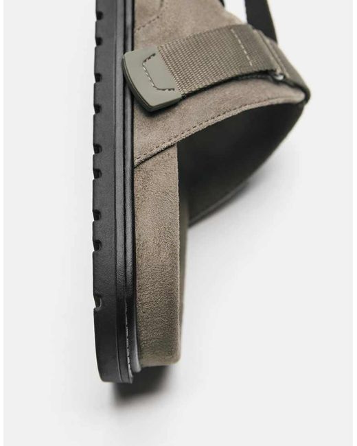 Pull&Bear Gray Technical Sandals for men