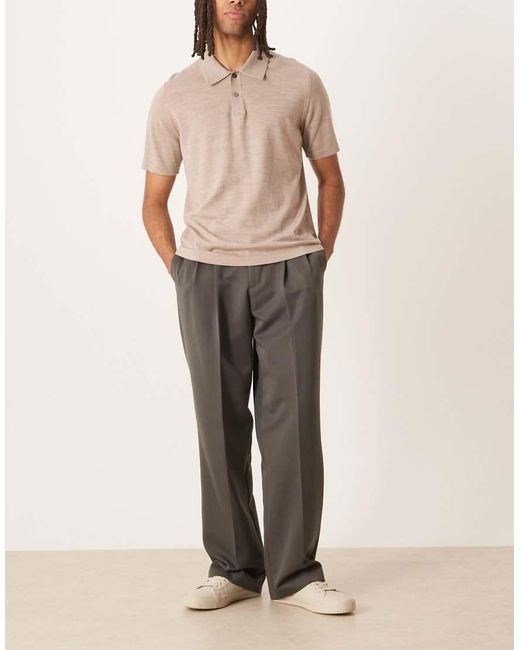 Pantalones De Vestir De Pernera Ancha Con Pinzas Dobles Y Detalle De Bolsillos Traseros De ASOS de hombre de color Natural
