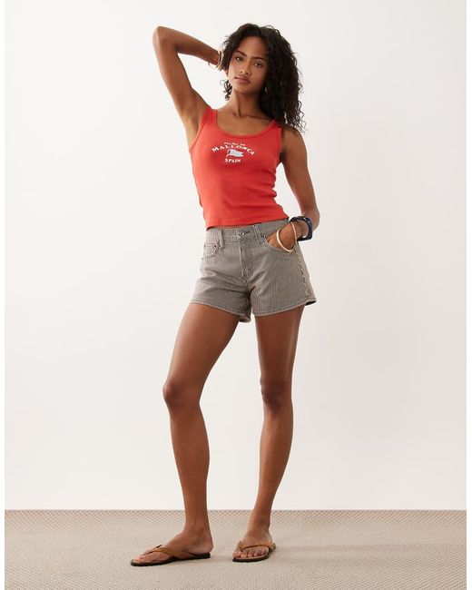 Abercrombie & Fitch Red A-line Denim Shorts
