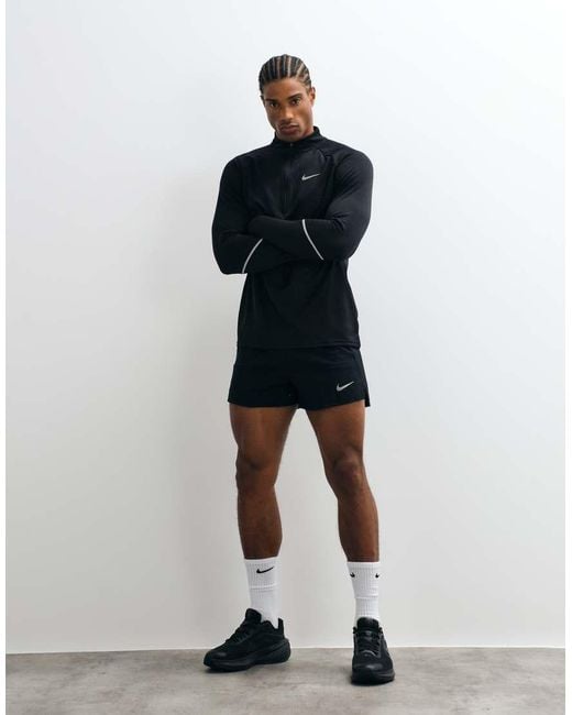 Nike Blue Miler Dri-Fit Half Zip Long Sleeve Top for men