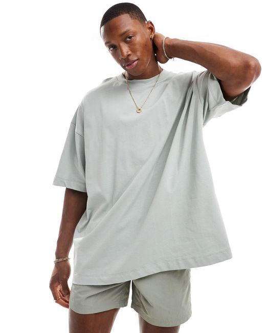 T-shirt pesante super oversize grigia di ASOS in Gray da Uomo