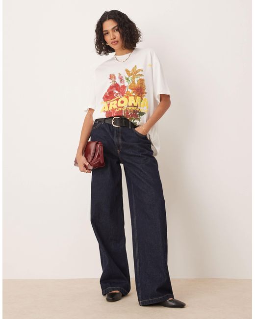 T-shirt oversize à imprimé graphique ASOS en coloris White