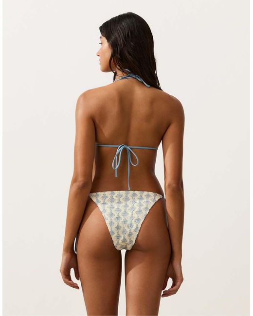 Oysho Brown Medium-coverage Crochet Wave Bikini Briefs