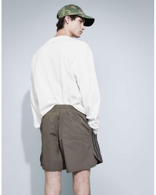 Adidas Originals Gray Three Stripe Sprinter Shorts for men