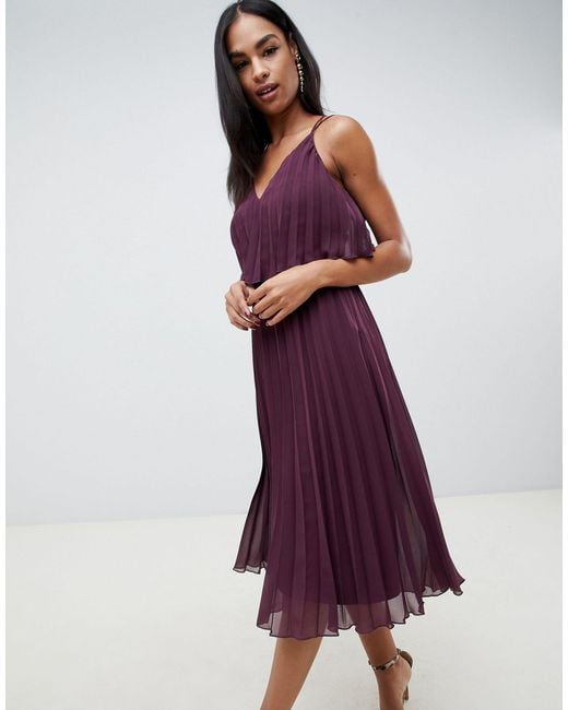 pleated crop top midi dress