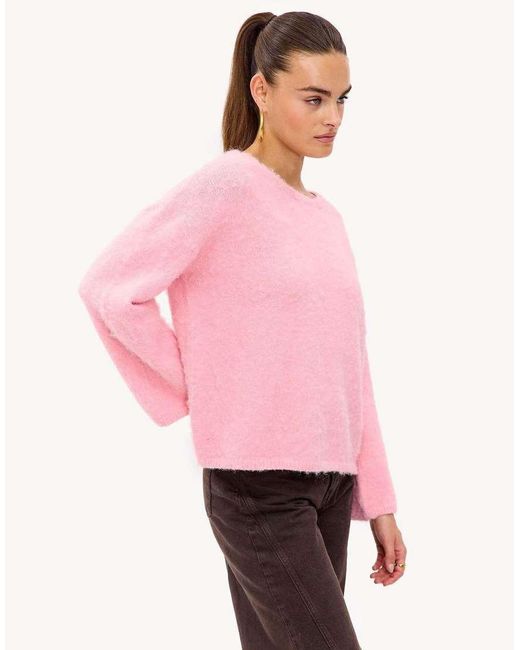 Loavies Pink He Garden's Whisper Lange Mouwen Knit Top