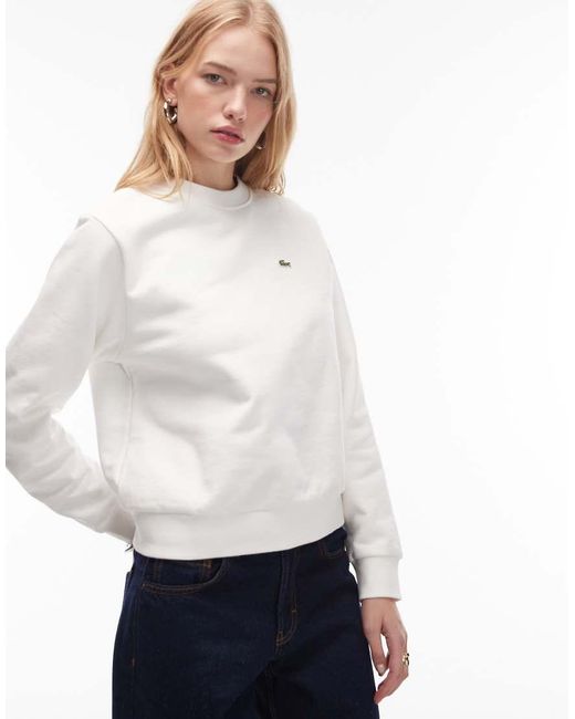 Sudadera Color Crema De -Blanco Lacoste de color White