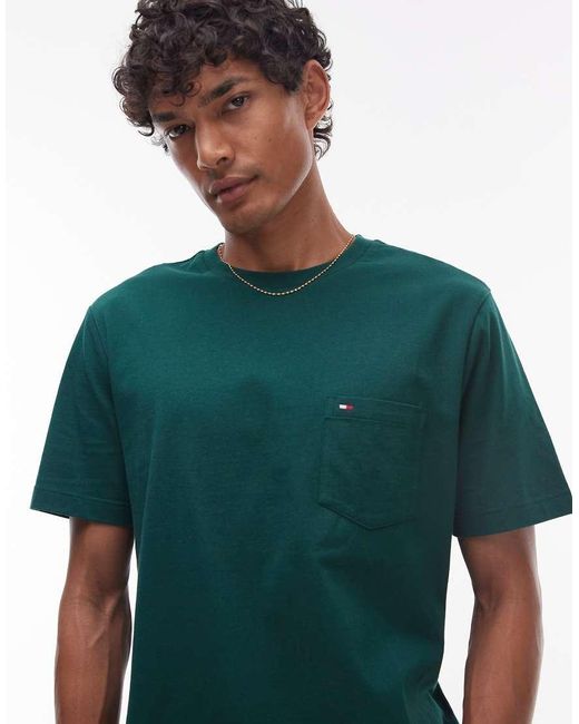 Tommy Hilfiger Green Essential Pocket T-shirt for men