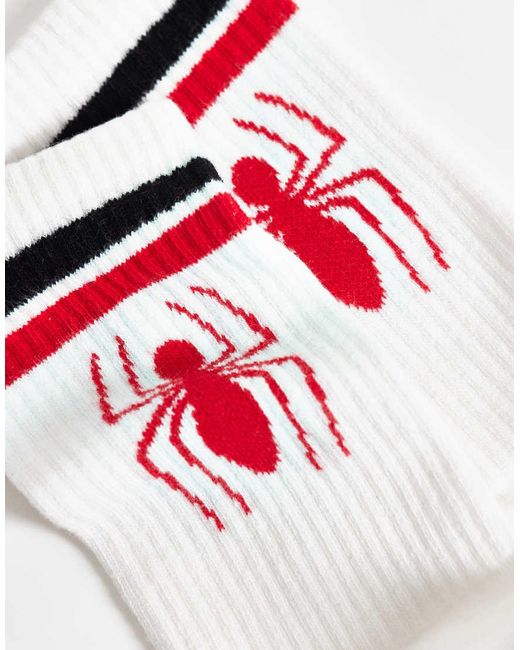 ASOS White Socks With Spiderman Graphic for men