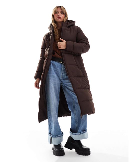 Threadbare Blue – 2-in-1-steppweste und -jacke im longline-schnitt