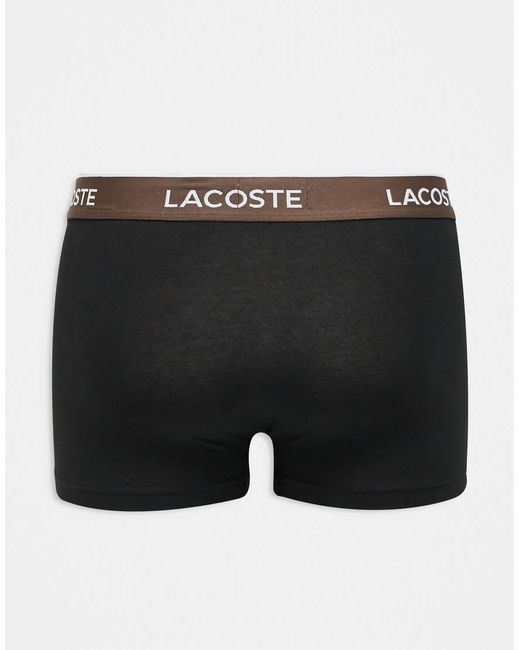 Lacoste Black 3 Pack Trunks for men