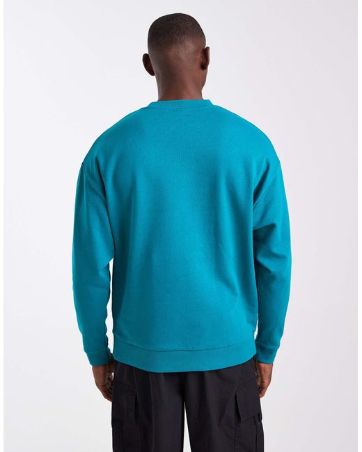 ASOS Blue Essential Relaxed Sweatshirt for men