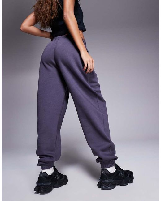 Kaiia Blue Petite Embroidered Logo Cuffed joggers