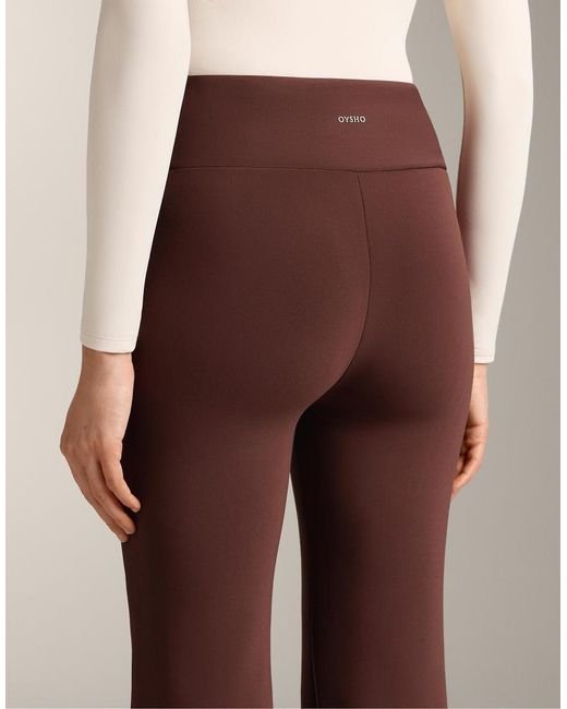 Oysho Brown Bootcut Seamless High Rise Super Extra Warm Trousers