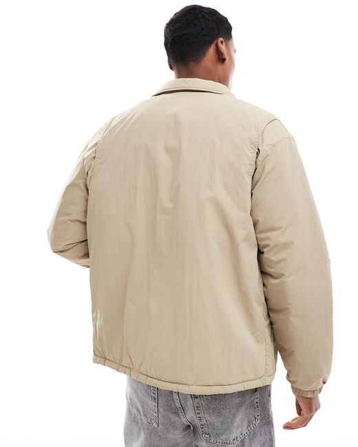Jack & Jones Natural Nylon Button Through Coach Jacket for men