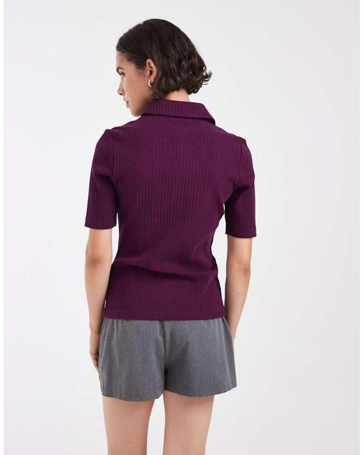 Fred Perry Purple Wide Rib Polo Shirt