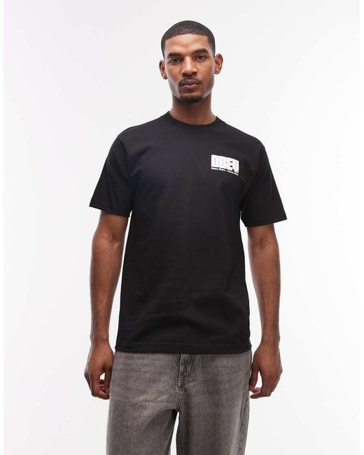 Obey Gray Heavy Ideas Logo T-shirt With Back Print for men