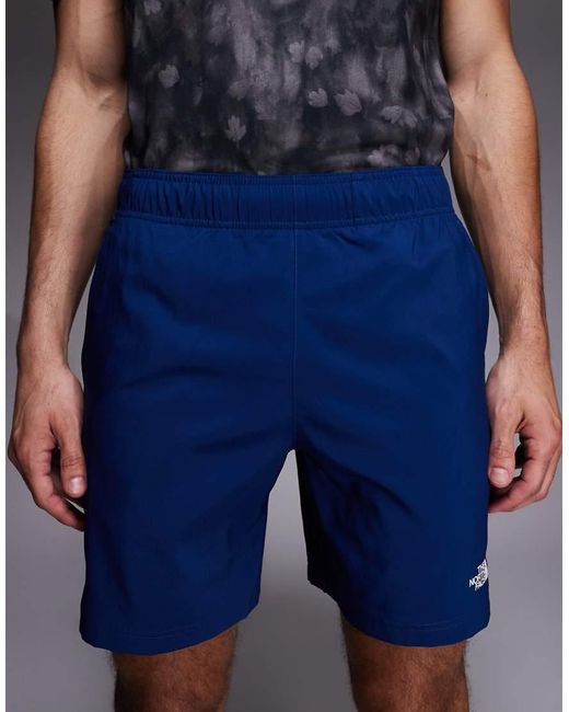 The North Face Blue 24/7 Logo Colourblock Shorts for men