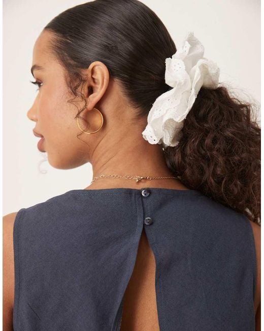 ASOS Blue Double Layer Jumpsuit With Open Back