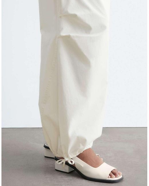 & Other Stories White Drawstring Balloon Shape Cotton Pants