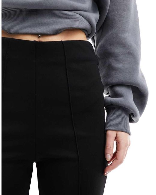 Vila Black High Waisted Pin Tuck Pull On Trousers