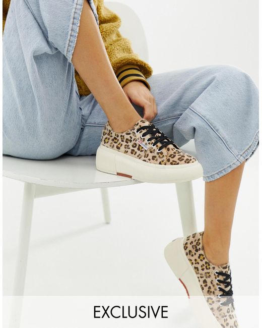 superga trainers leopard print
