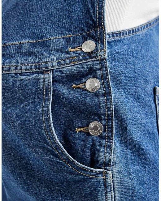 ASOS Blue Asos Design Maternity Denim Dungaree