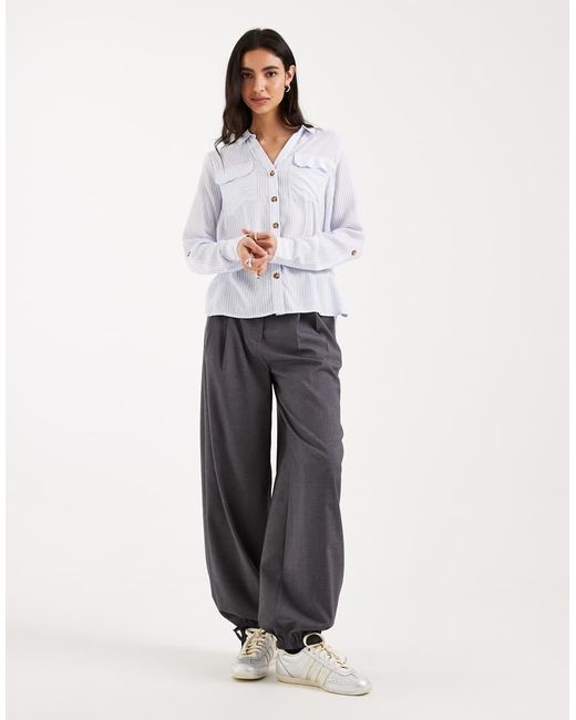 Vero Moda White Pocket Front Shirt