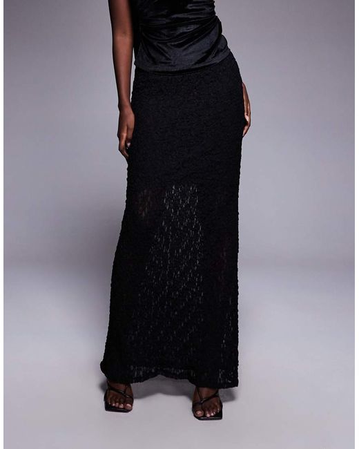 ASOS Blue Co-ord Low Rise Lace Maxi Skirt