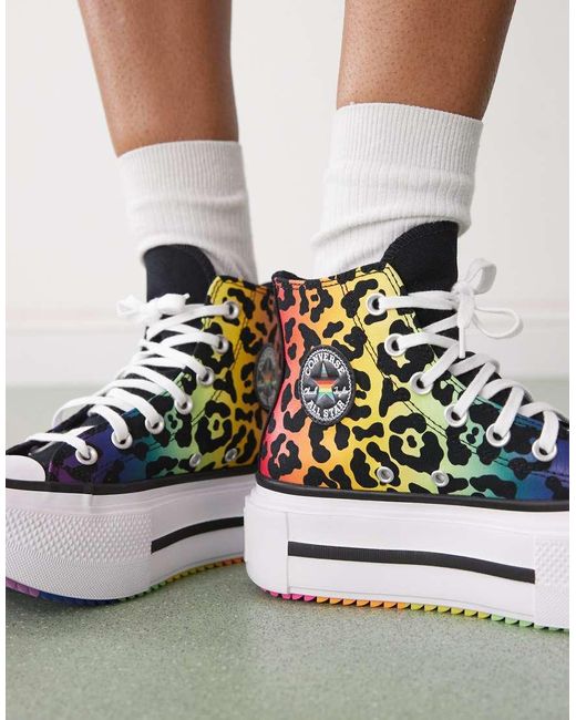 Chuck Taylor Pride Lift Double Stack di Converse in Metallic