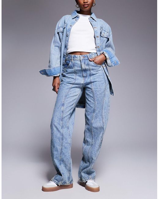 HUGO Blue Leni Jeans With Wave Seams